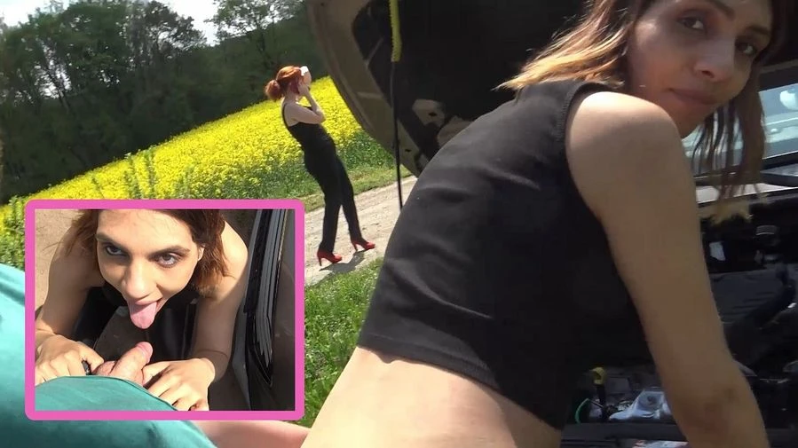 Notsituation ausgenutzt Ich knalle sie schamlos hinter dem Ruecken ihrer Freundin