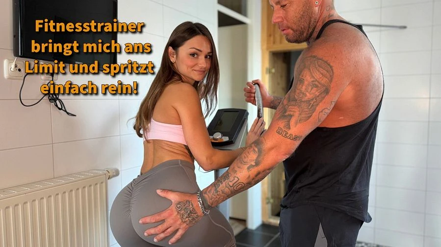 Fitnesstrainer bringt mich ans Limit und spritzt einfach rein