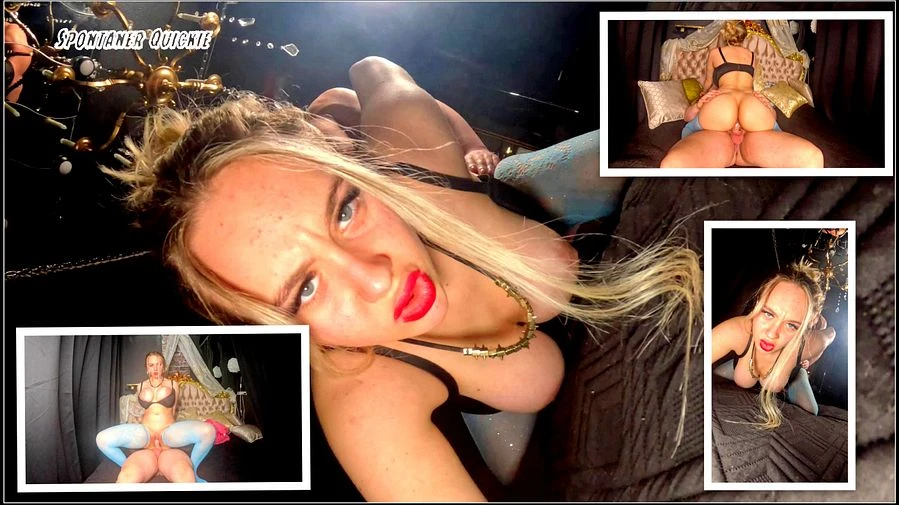 Quickie Blondine reitet den Schwanz ab