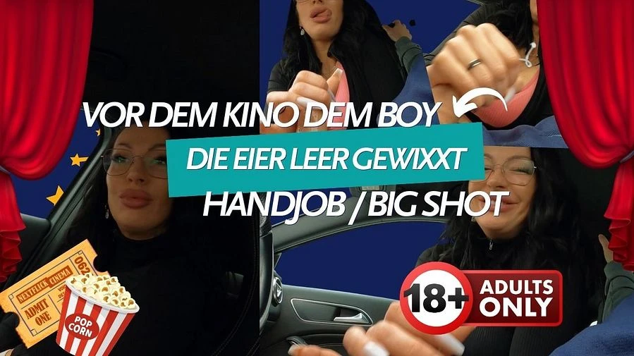 Vor dem KIno dem Boy die Eier leer gewixxt HANDJOB und DICKE LADUNG