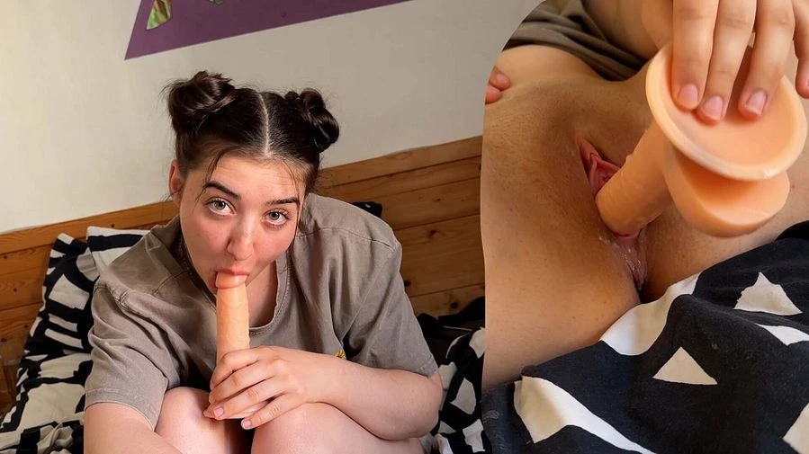 Creamy Pussy Alarm Ich ficke mich mit dem Dildo zum Orgasmus