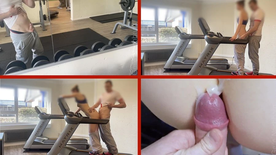 Oeffentlich Schneller Quickie auf dem Laufband