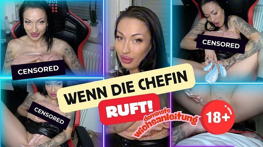 Wenn die Chefin ruft Dominate Wichsanleitung mit Pussy Cumsht