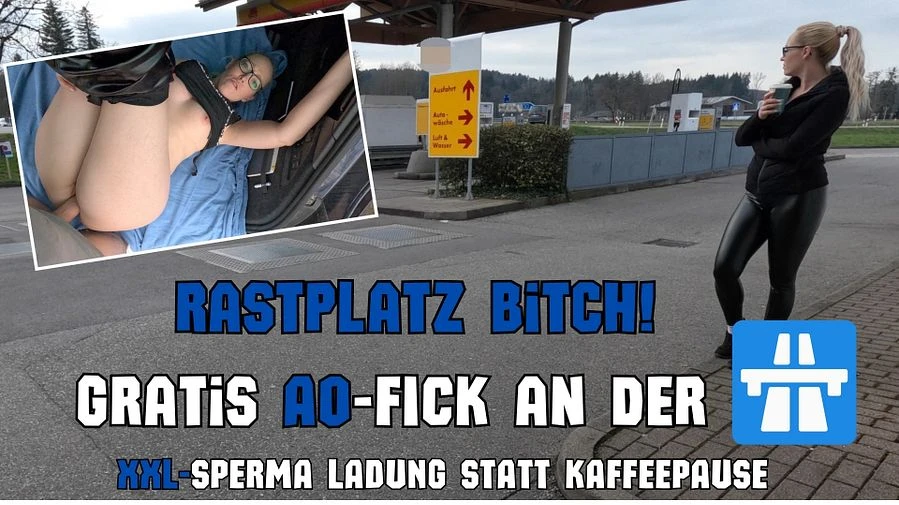 AO FICK an der Autobahn XXL SPERMA Ladung statt Kaffeepause