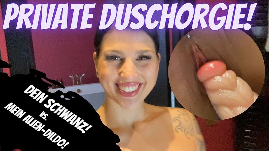 ALIEN DILDO VS Schwanz Orgie in der Dusche