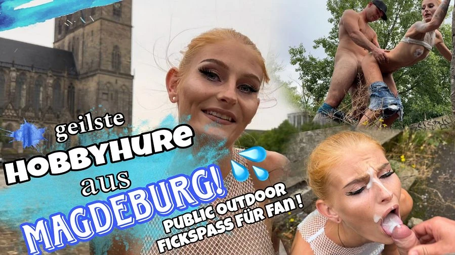 geilste HOBBYHURE aus MAGDEBURG Public OUTDOOR Fickspass mit FAN