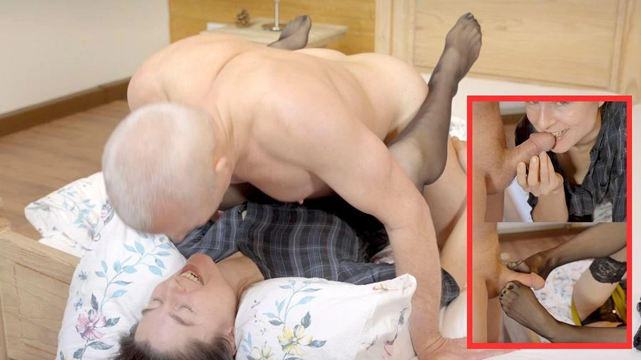 Sex in Nylons Blowjob Footjob ficken und reinspritzen